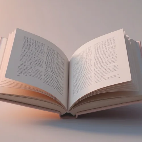 Un libro aperto illuminato da una luce calda